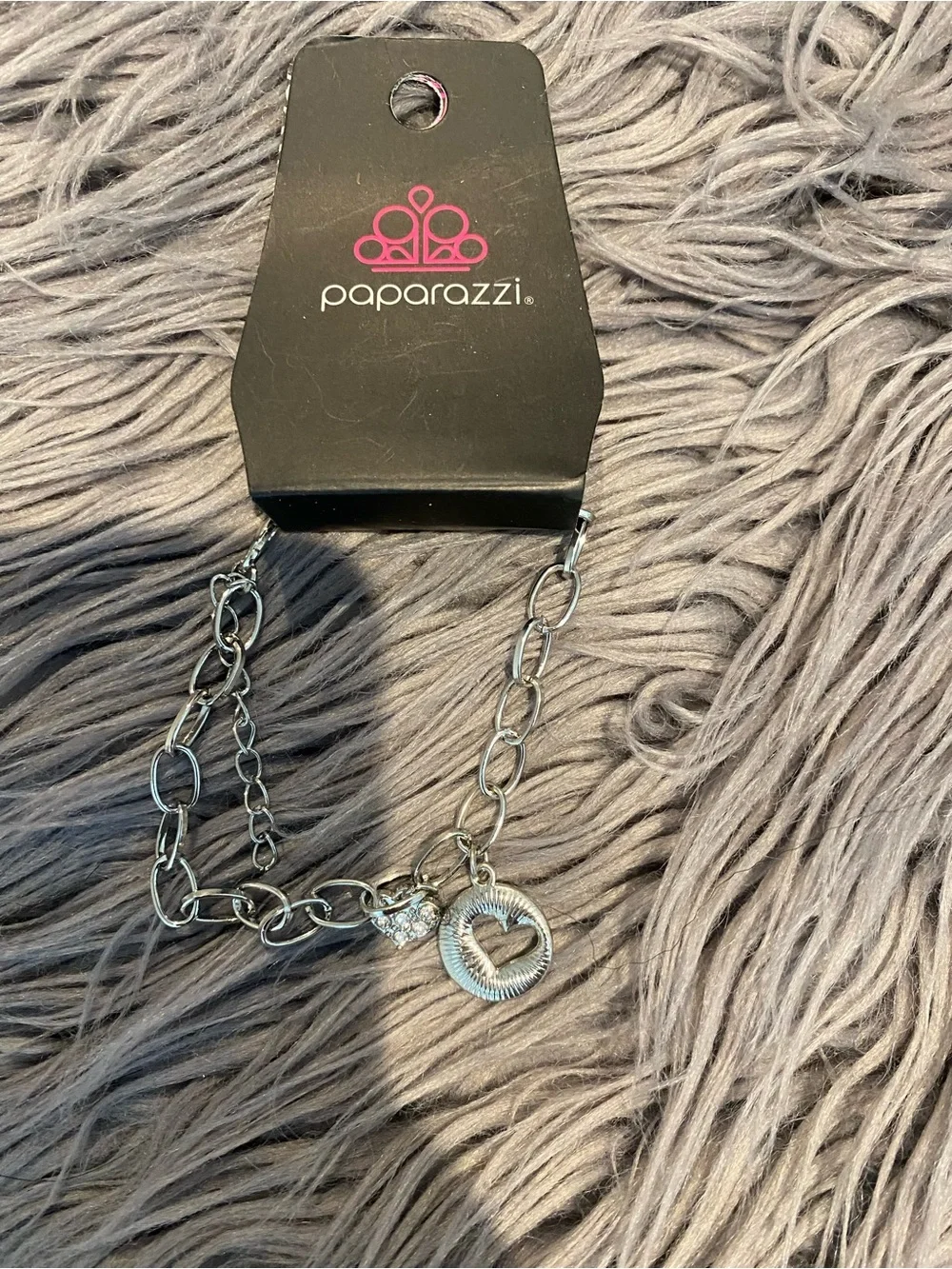 paparazzi Silver Heart Circle Charm Bracelet (one size)